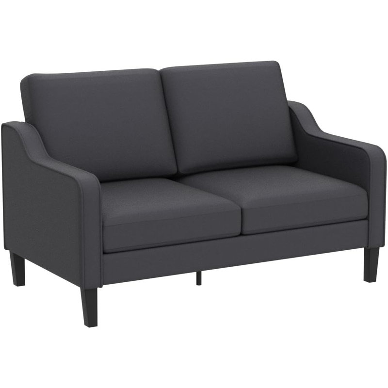 Sinya Upholstered 53.5'' Loveseat, Dark Gray Linen Blend