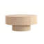 Table basse ronde de rangement en MDF beige travertin de 70 cm (27,56 po), table basse Wabi-Sabi à couvercle amovible.