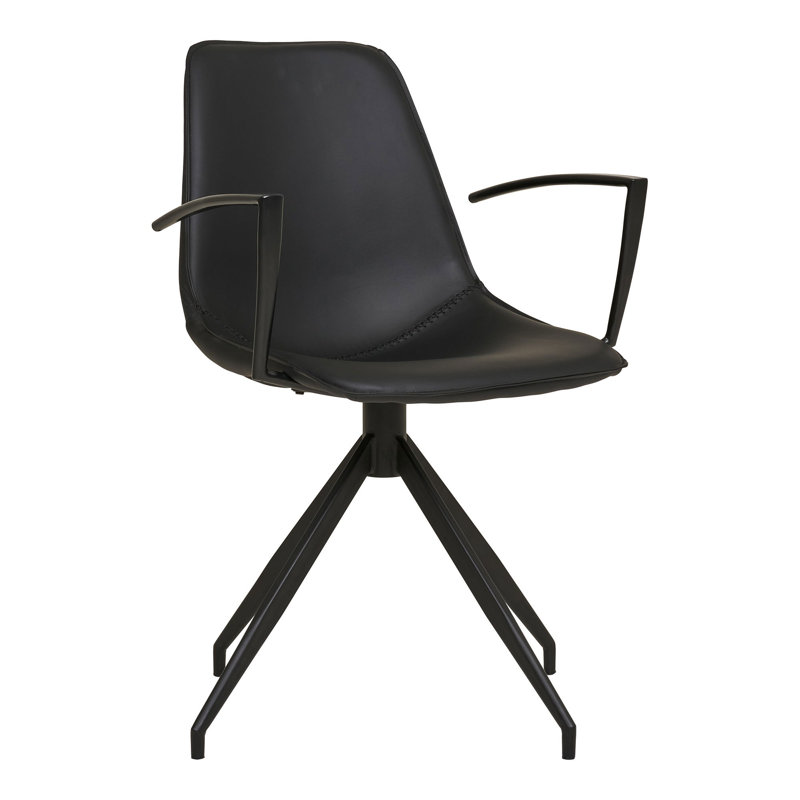 Garnon 48cm H Polyester Upholstered Armchair, Black