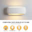Ceres Modern Indoor Plaster Wall Light, Paintable White Oval Shade, E27 Bulb Base Up & Downlight-1523026806