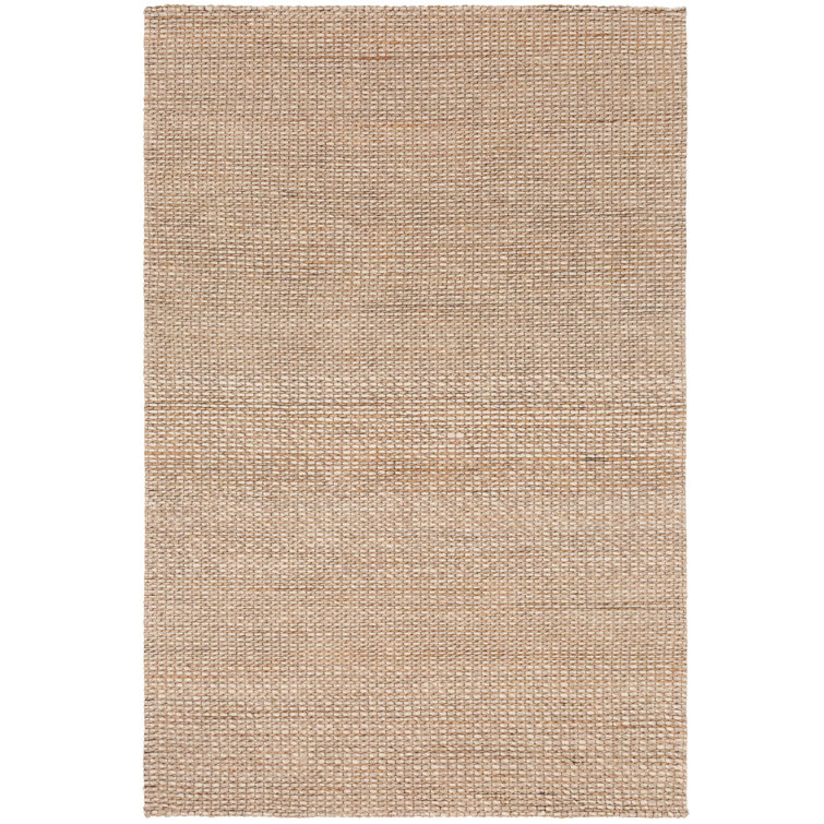 Gemini No Pattern and Not Solid Color Hand-Loomed 6'7" x 9'8" Wool/Cotton/Jute Area Rug in Cream Mix