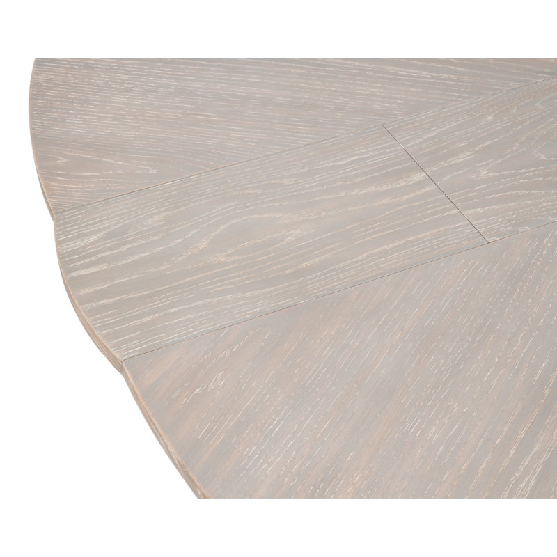Tower Round Solid Oak Dining Table, Moonskin/Hammered
