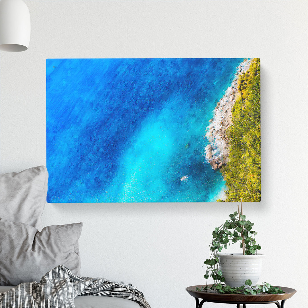 Coast Of Cinque Terre In Italy Painting - Wrapped Canvas