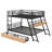 Bunk Bed With Built-In Desk, Light And 2 Drawers