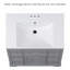 Meuble-lavabo moderne gris sur pied de 91 cm (36 po) en bois massif et MDF, avec lavabo simple en céramique, 6 tiroirs, armoire et quincaillerie complète.-134202882