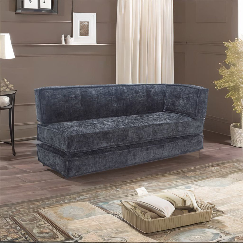 Canapé modulaire en chenille, Noir