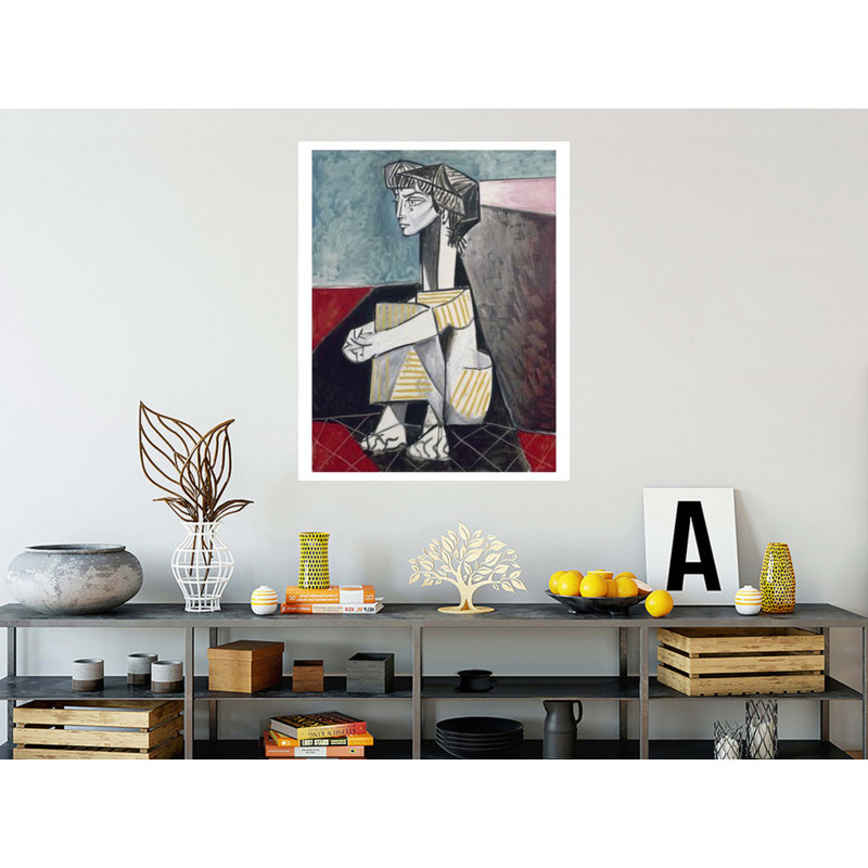 Jacqueline aux mains croisées par Jacqueline Picasso - Estampe numérique, H 40 po x l 32 po
