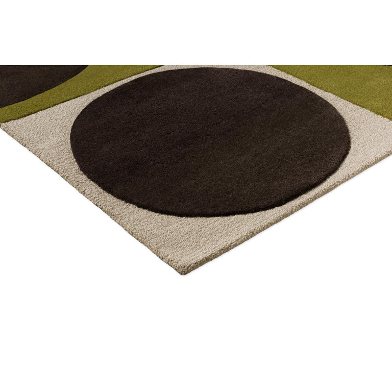 Hand Tufted Wool Geometric Area Rug, Rectangle 6'7" x 9'2"