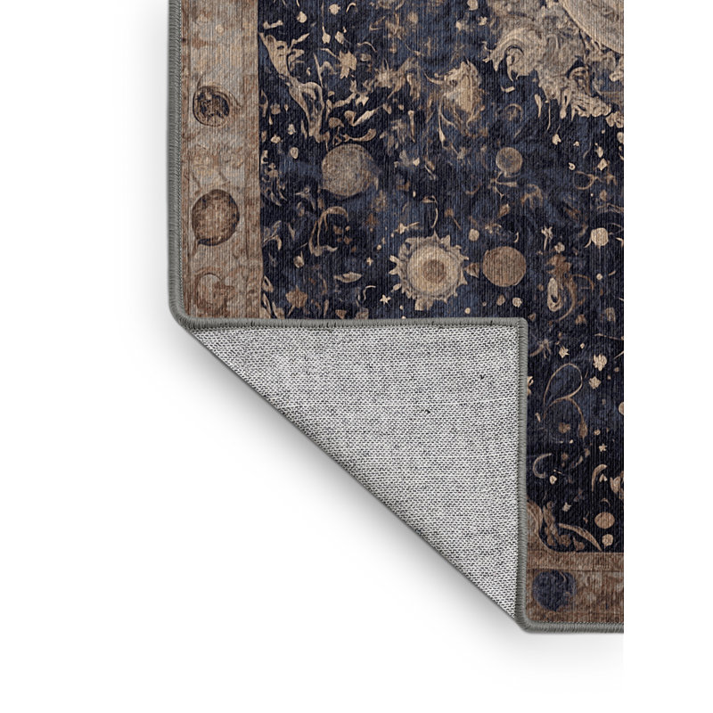 Tapis mauve lavable à la machine, Carré 5 pi