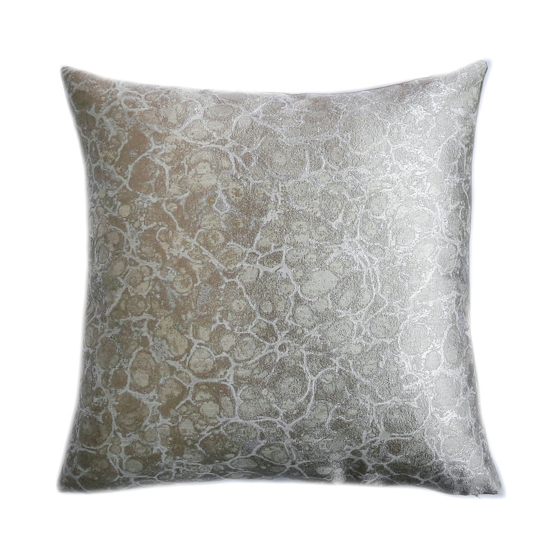 Cortina Abstract Feather Throw Pillow, Pearl Gray