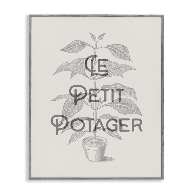 Giclée encadrée par une plante française rétro, design par Lil 'Rue, H 20 po x l 16 po, Estampe numérique Farmhouse