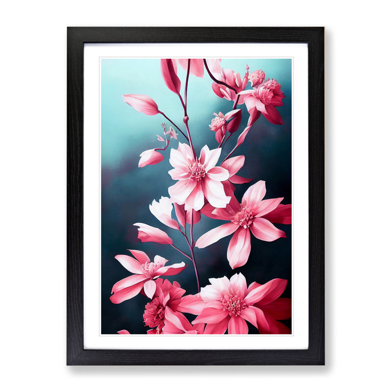 Small Flowers - Single Picture Frame Print, 64cm H x 46cm W x 2cm D, Black Framed