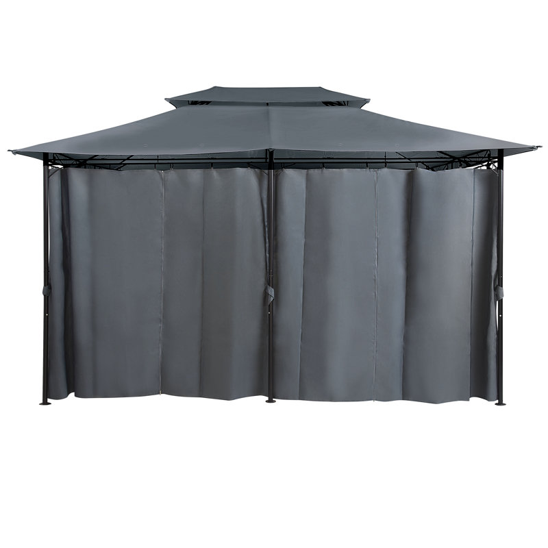 Usonia 4m x 3m Steel Patio Gazebo, Grey