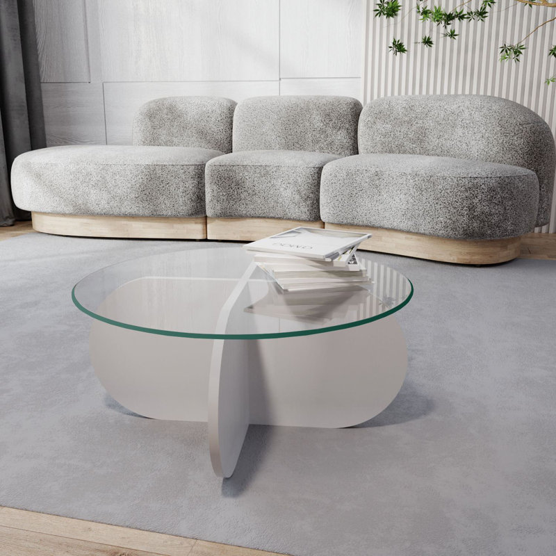 Tonna Four Leg Coffee Table, White, 35cm H x 75cm W x 75cm D