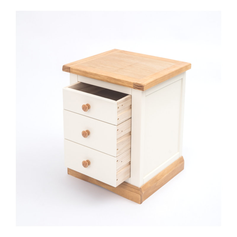 Zane 45 cm W Bedside Table, White