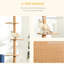 Grande structure d'escalade pour chat, plancher-plafond avec poteaux à griffer, centre d'activité brun pour chatons curieux, quatre plateformes de jeu, actif-1282477274-1282477275