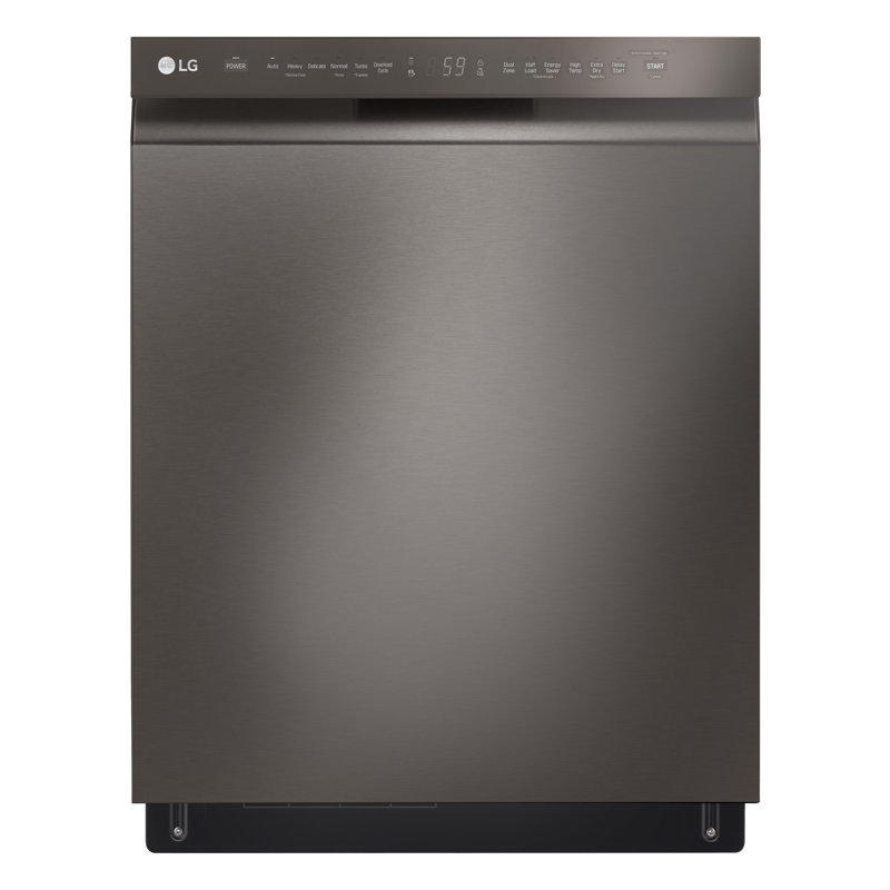 LG Front Control Dishwasher with QuadWash, Black Stainless Steel