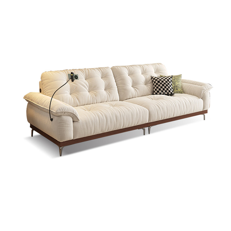 Canapé modulaire en chenille, Blanc crémeux