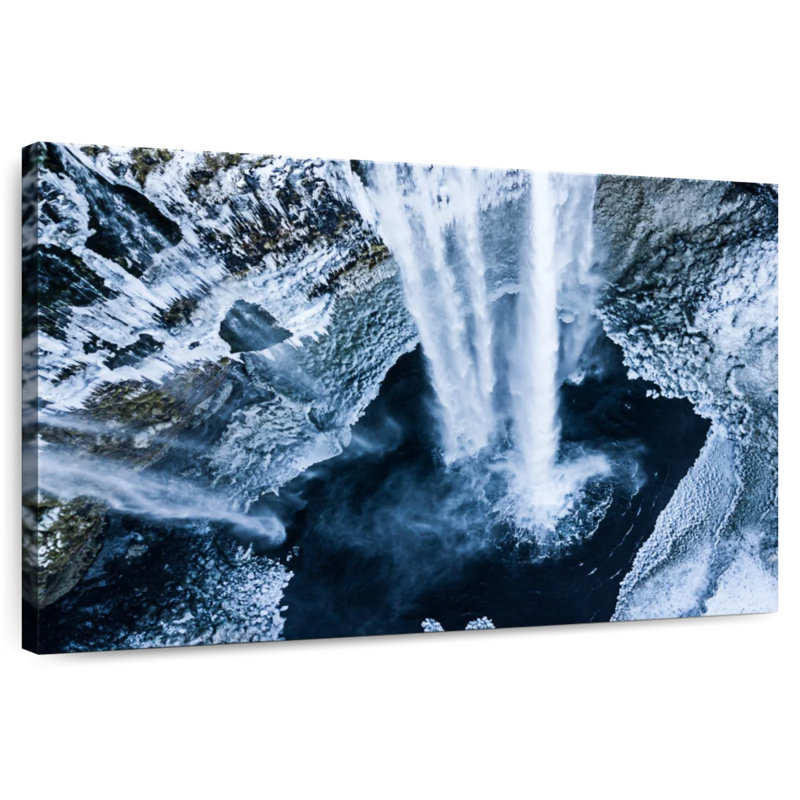 Alvord Seljalandsfoss Winter Waterfall, 32" H x 48" W