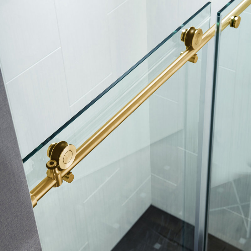 57.5"-60" W x 62" H Frameless Sliding Tub Door | Ultra-Quiet Soft-Close | No Slamming | 3/8" Tempered Glass | Stainless Steel Hardware
