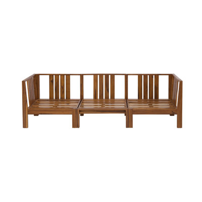 Bryn Modern Outdoor Sustainable Acacia Wood Modular  Sectional Seating Sofa with Water-Repellent Cushions