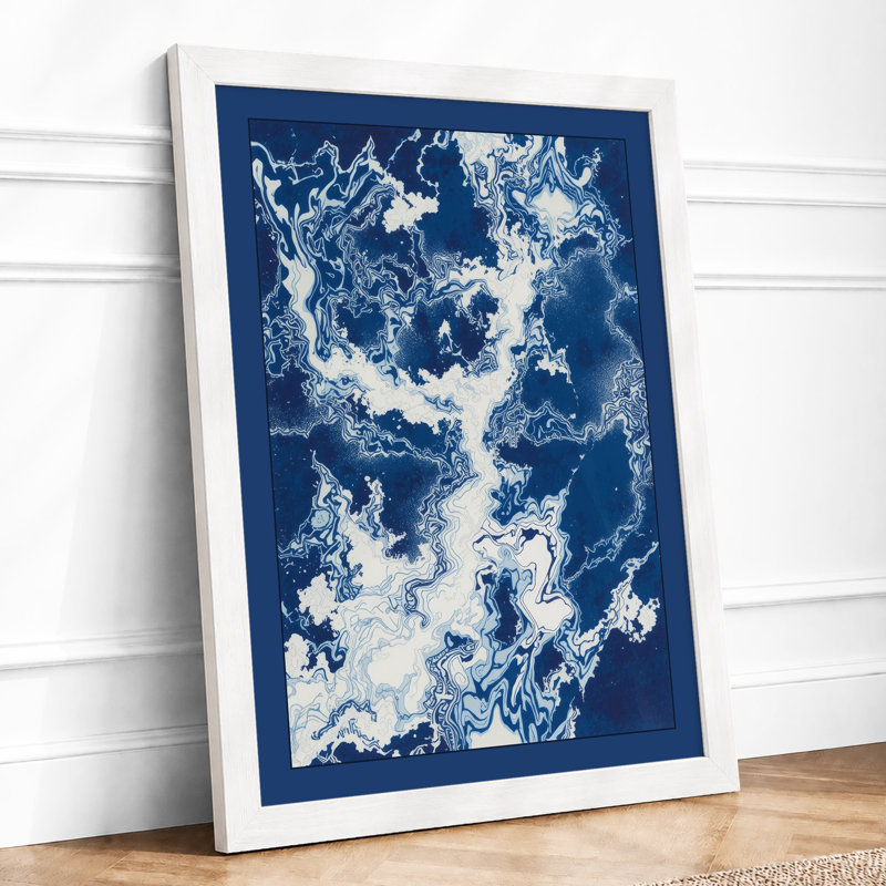 Earth In Blue Modern - Print, A3 - 42.0 x 29.7 cm, White