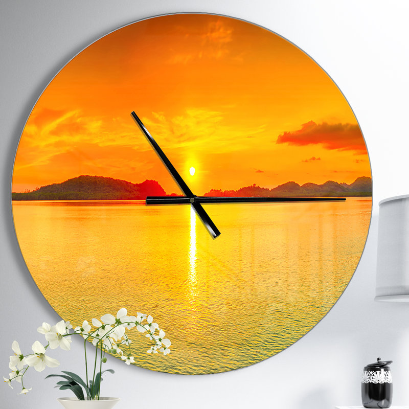 Sunset Sunset - Horloge murale moderne, Moyen