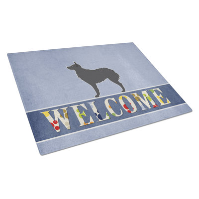 Caroline's Treasures Welcome Dog Glass Croatian Sheepdog Cutting Board