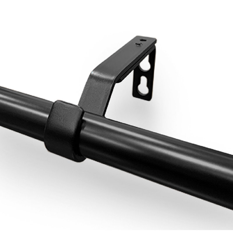 Tringle à rideaux simple décorative Cashanti, H 3,5 po x l 48,1 po x P 3,5 po, Noir mat