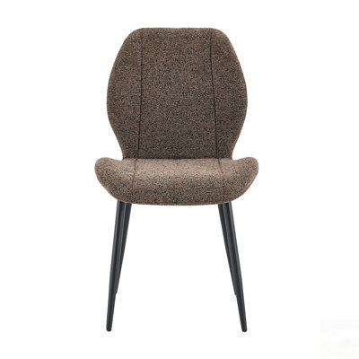 Retro and Minimalist Fabric Dining Chairs with Comfortable Cushions, Metal Legs, and Adjustable Feet for Versatile Use.