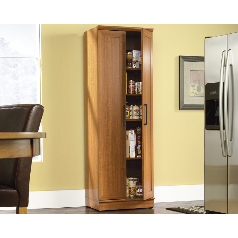 Sienna Oak Tall Engineered Wood Storage Cabinet