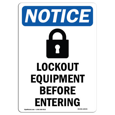 Lockout Equipment Before Sign with Symbol