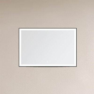 Black Aluminum Frame Lighted Bathroom Mirror