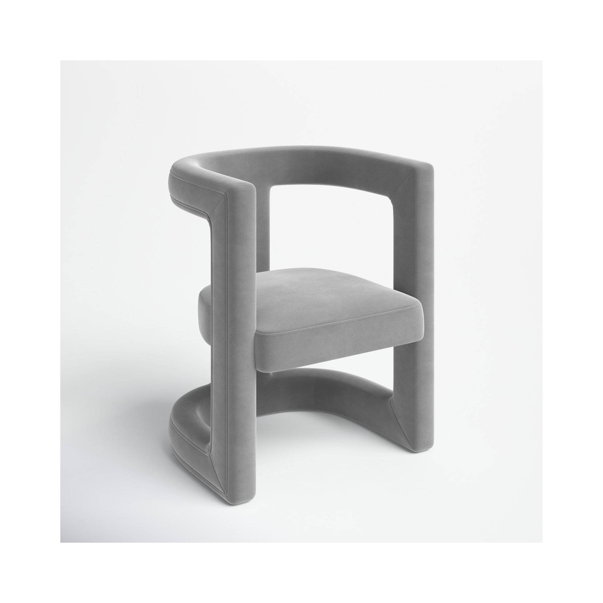 Ada Velvet Chair, Light Gray Velvet
