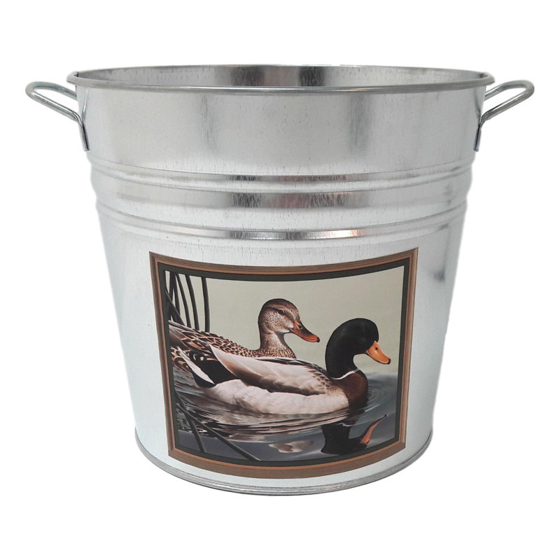 Figgs Metal Pot Planter, Duck Green
