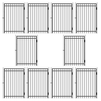 Paquet de 10 barrières de clôture robustes à toit plat 6 pi H x 4 pi l