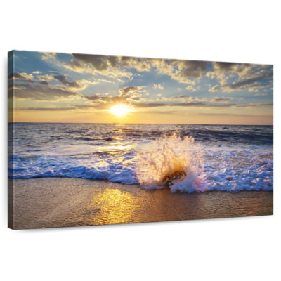 Sunset Over Beach Canvas Print
