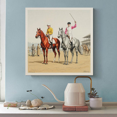 Canvas Wall Art Illustration of Jockies-1 Vintage Poster Print Home Decor