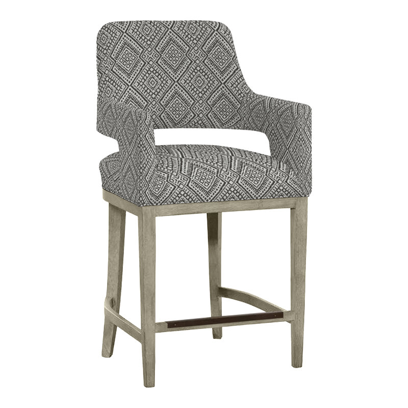 Tabouret de bar et de comptoir Josie, Amande chamois, Perguold Iguazu Noir, Tabouret de comptoir (siège d'une hauteur de 26,5
