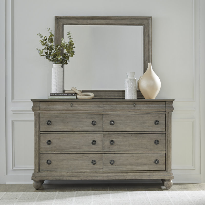 Lenny Dresser & Mirror Set, Tan