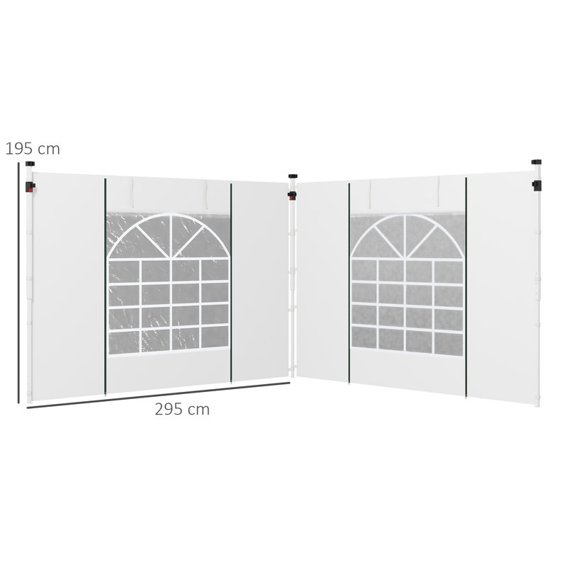 Burgohy Dakota Fields Polyester Side Wall for Gazebo, White