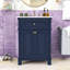 24-Inch Bathroom Vanity with Ceramic Basin, Soft-Close Double Doors and Adjustable Interior Shelf-1134203370