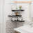 Floating Corner Shelves Set Of 3, Wall Mounted L-Shaped Display Shelves With Cord Hole, Space Saving Wooden Shelves For Bathroom Kitchen Living Room-1422685234