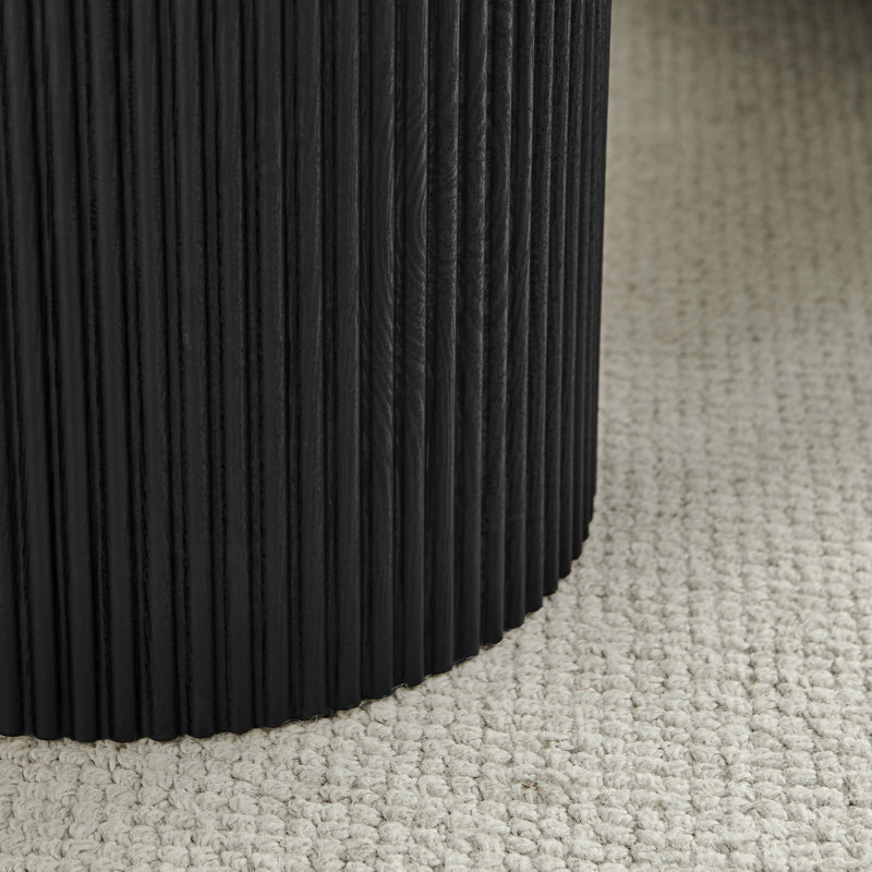 Penny Pedestal End Table, Black