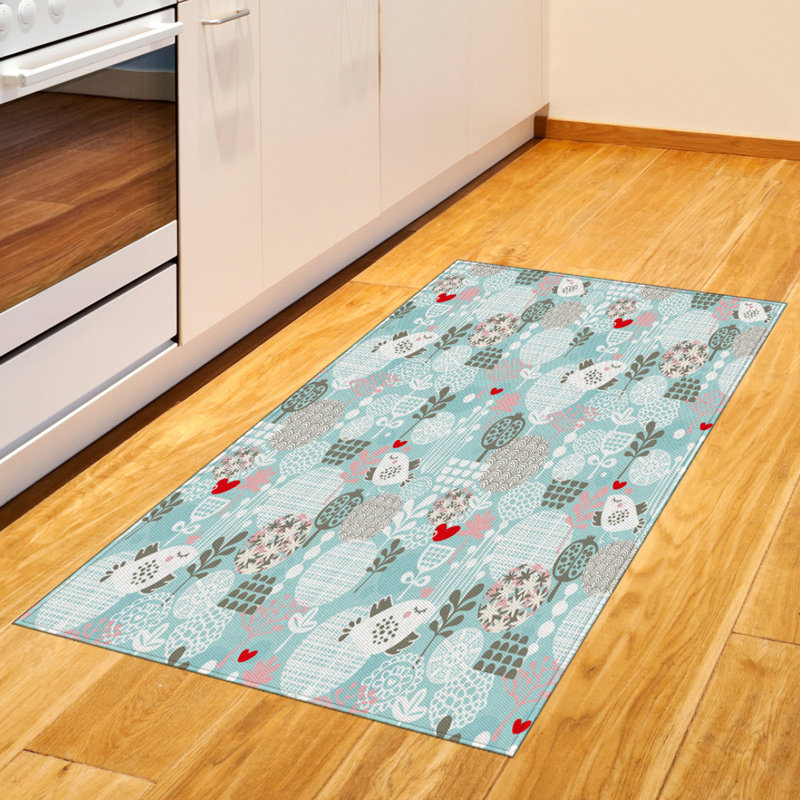 Tapis décoratif floral à haute densité en fibres de polyester, Rectangle 2 pi 7 po x 5 pi