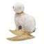 Figurine de lapin blanc en magnésium avec oreilles en fer doré