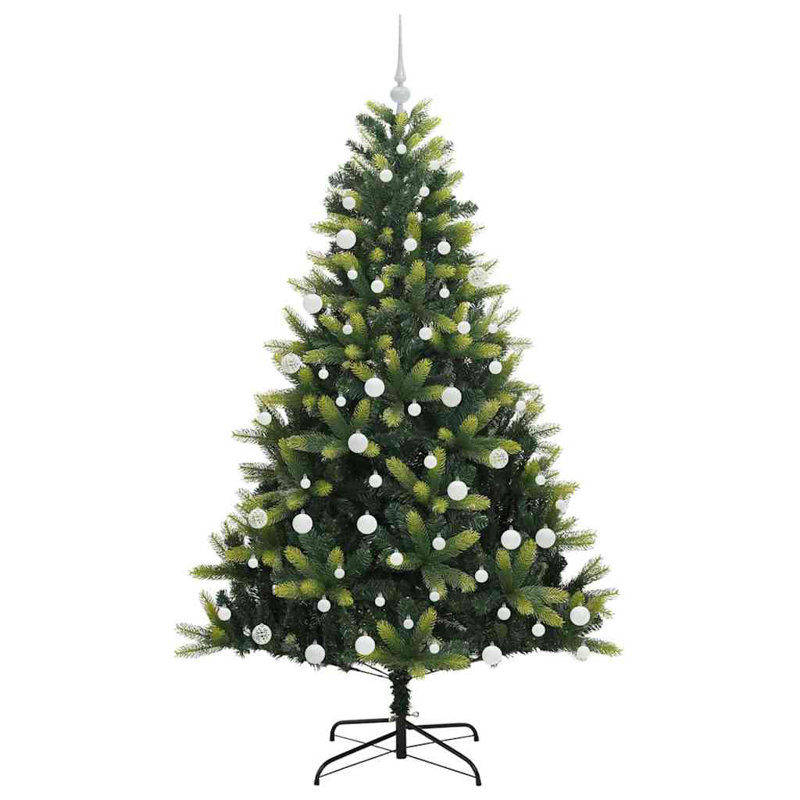Artificial Hinged Christmas Tree 300 LEDs Green, White, 5.91' H
