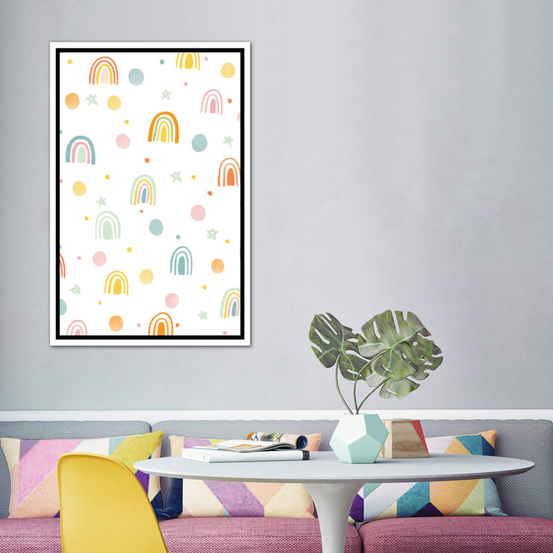 «Baby Rainbow Paradise II» par Natalie Miles - impression d'art graphique, H 60 po x l 40po x P 1,5 po, Pas de tapis