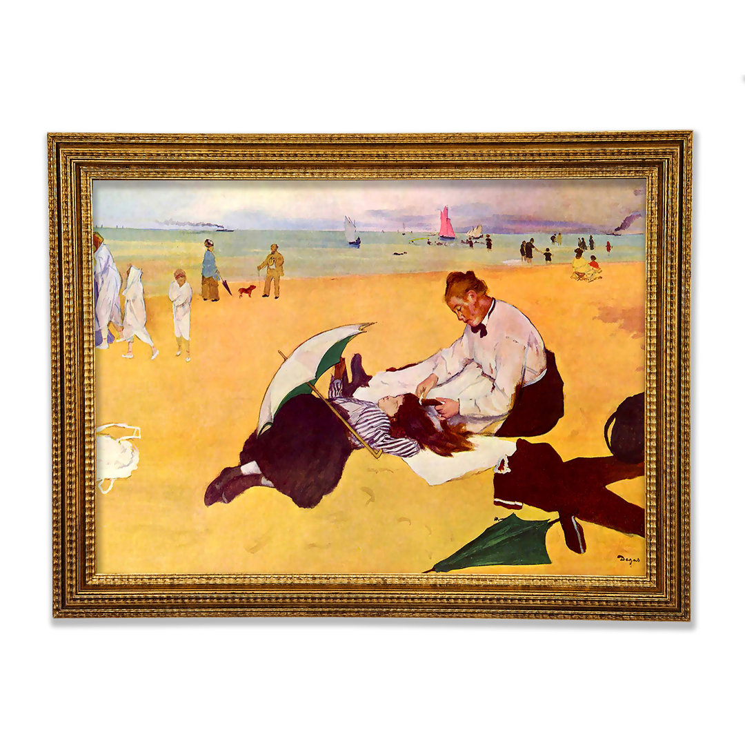 Kleine Mädchen am Strand von Degas - Einzelne Bilderrahmen Kunstdrucke