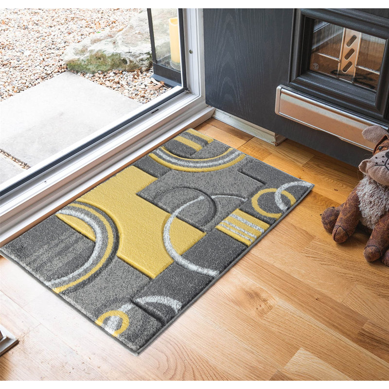 GloryRugs Modern Soft Hand-Carved Area Rug with Fluffy Texture for Indoor (Yellow), Rectangle 7'10.5" x 10'2"